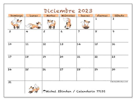 Calendario Diciembre De 2023 Para Imprimir “771ds” Michel Zbinden Ar
