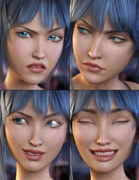 Aiko 7 Expressive 3d Models And 3d Software By Daz 3d Face Expressions Expressions
