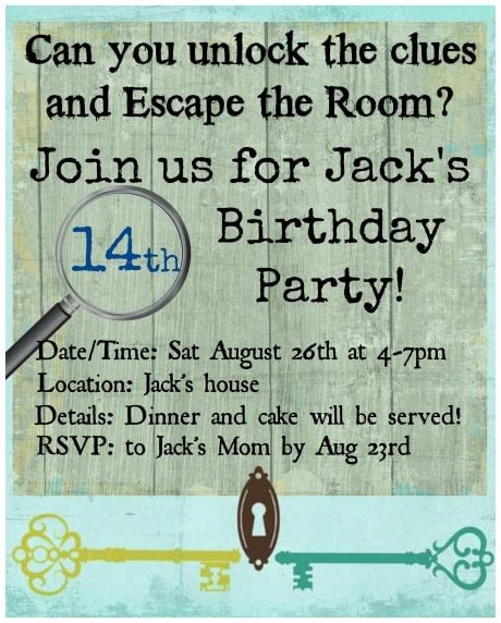 Are you looking for an original idea to make your children or teenagers happy on their but it can also be used in other circumstances than a birthday party, for example : How to Throw an Escape Room Birthday Party at Home! - MomOf6