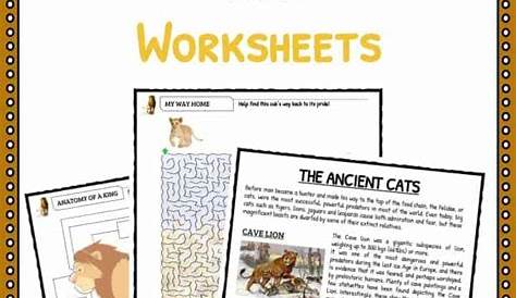 lions reading worksheet for kids