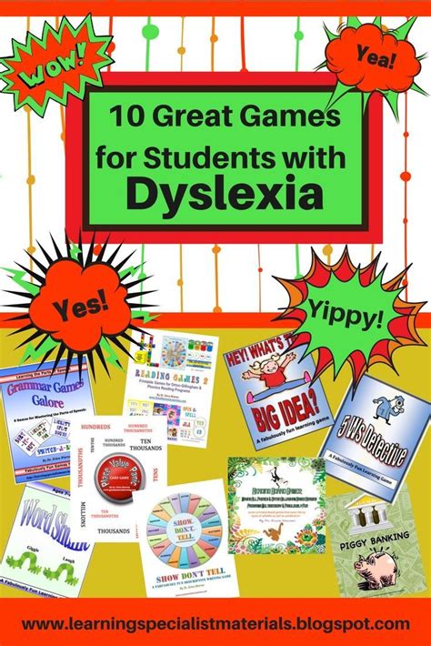 10 Great Games For Students With Dyslexia Dyslexia Activities