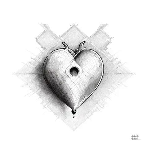 Sketch Heart Tattoo Idea Blackink Ai
