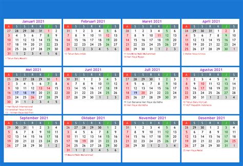 Kalender Indonesia Tahun 2021 Kalender Indonesia