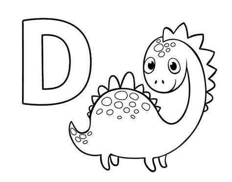 Dibujo Del Abecedario Letra D Para Colorear Letra D Dinosaurios