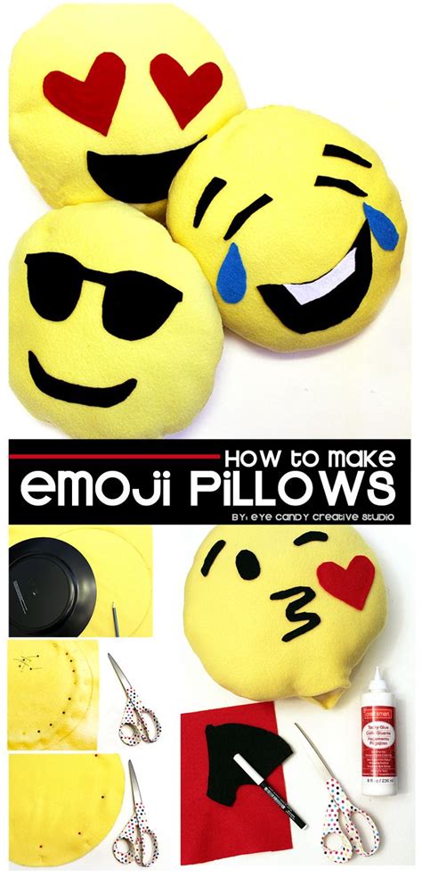 Diy How To Make Emoji Pillows Emoji Pillows Emoji Craft Emoji Party