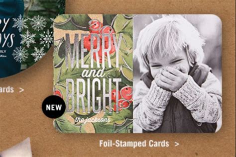 Tiny prints offers a variety of unique and memorable ideas just in time for the holidays; Baumbirdy for tiny prints holiday card | Foil stamp card, Printed holiday cards, Tiny prints