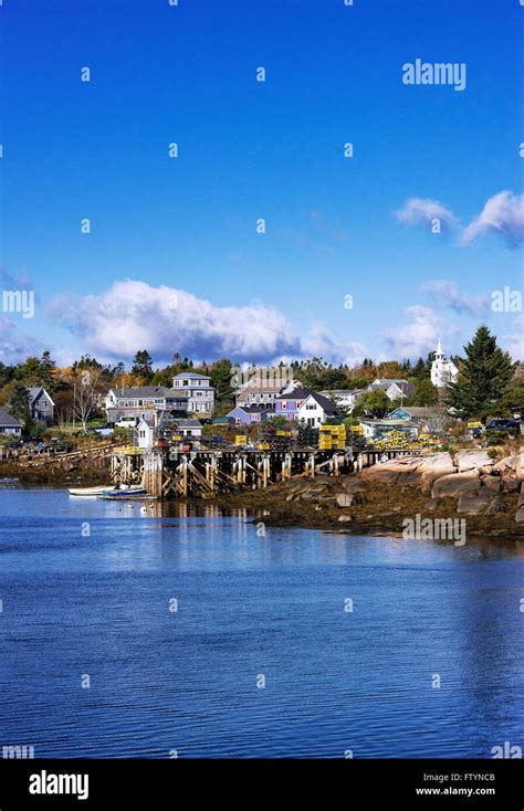 Quaint Fishing Village Corea Maine Stock Photo Alamy