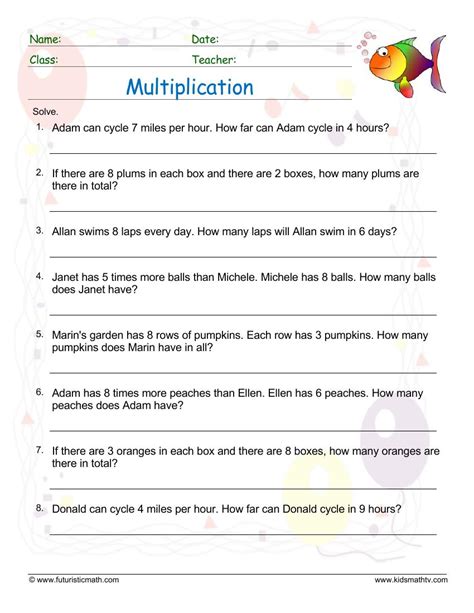 Grade 3 Maths Worksheets Division 69 Division Word Problems