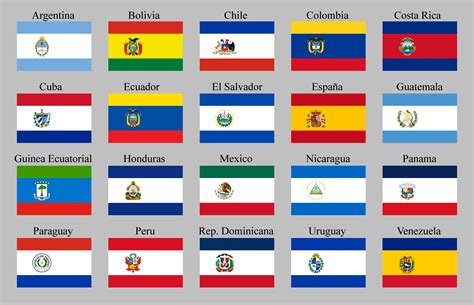 Brazil and mexico dominate the map because of their large size, and they dominate culturally as well because of their large. Flags of all Spanish-speaking countries in the style of ...
