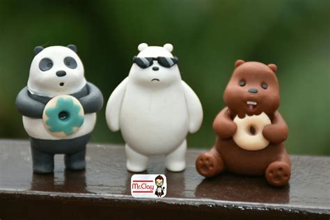 Air Dry Clay Projects Kawaii Chibi We Bare Bears Pasta Toys Quick