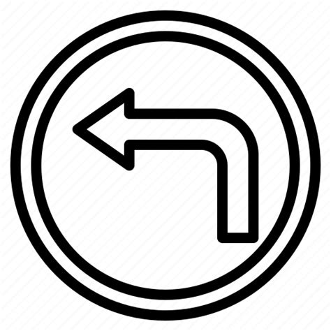Turn Left Road Sign Traffic Label Icon Download On Iconfinder