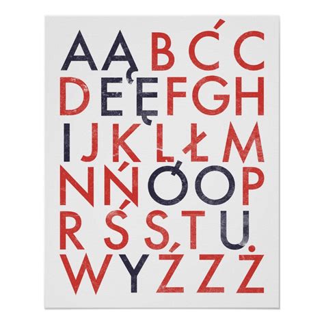 Polish Alphabet Poster Polish Alphabet Alphabet Poster