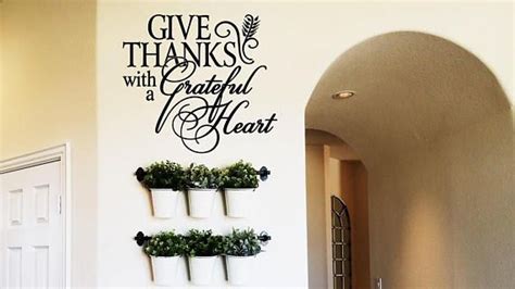 Give Thanks With A Grateful Heart Wall Decal Gratitude Quote Etsy