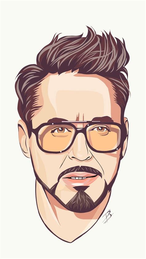 Digital Illustration Artwork For Robert Downey Jr Aka Tony Stark