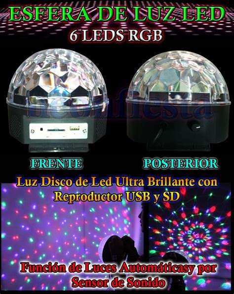 Esfera De Luz Led Rgb Estrobo Crystal Ball Magic Neonfiesta 389 00 En Mercadolibre Luz Led