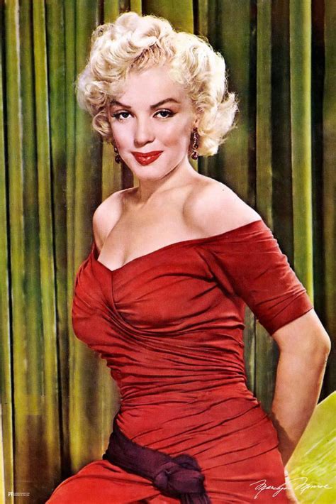 Marilyn Monroe Poster Red Dress Sexy Color Picture Image Retro Vintage