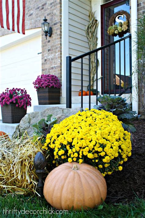 Our Fall Front Porch And New Landscaping Thrifty Decor Chick