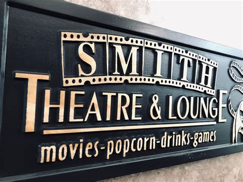 Custom Home Theater Sign Personalized Movie Theatre Room Decor Etsy