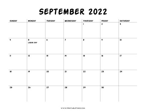 September 2022 Calendar Free Printable Calendar Templates 20