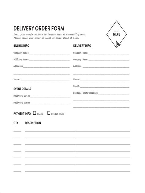 Delivery Order Examples