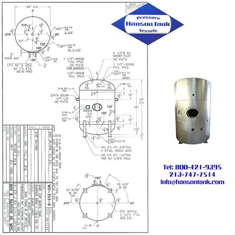 Wo353b 1000 Gallon Glass Lined Hlw Tank Hanson Tank Asme Code