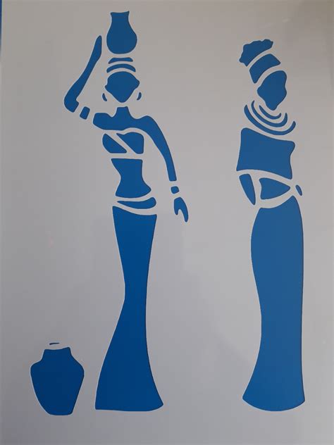 Stencil Mujer Africa 295 X 21 Cm Hacemos Arte De Tus Sueños