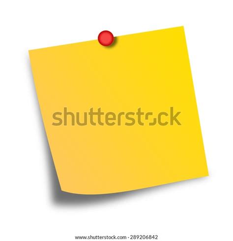 Note Paper Pin On White Background Stock Illustration 289206842