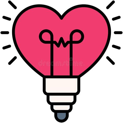 Heart Shaped Light Bulb Icon Love And Heart Vector Stock Vector