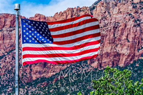 Mcmillin Photography Summer Landscapes American Flag At Zion
