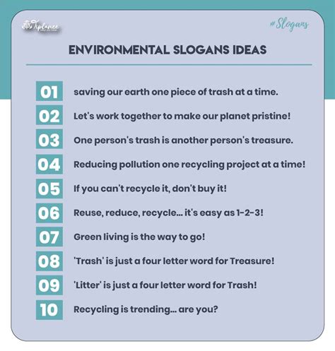 105 Creative Environmental Slogans Examples And Ideas Tiplance
