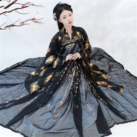 Chinese Ancient Queen Black Hanfu Dress Traditional Tang Dynasty Palace Empress Costume For