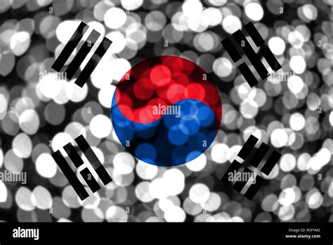 South Korea Abstract Blurry Bokeh Flag Christmas New Year And