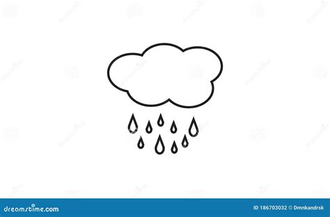 Raining Symbol Weather Icon Rainy Stock Vector Illustration Of Object