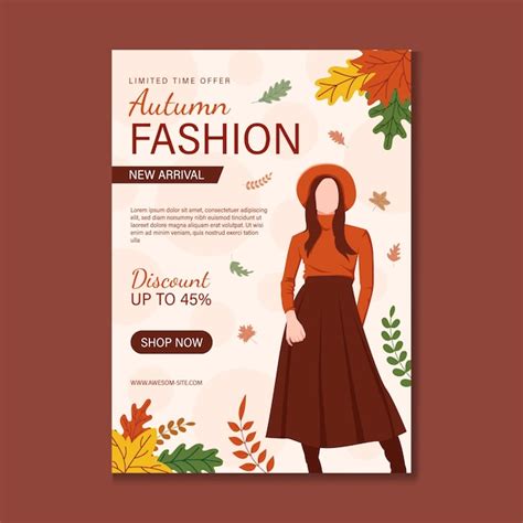 Premium Vector Autumn Fashion Poster Template
