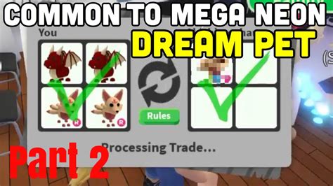 Trading Common To Mega Neon Dream Pet Part 3 Adopt Me Trading