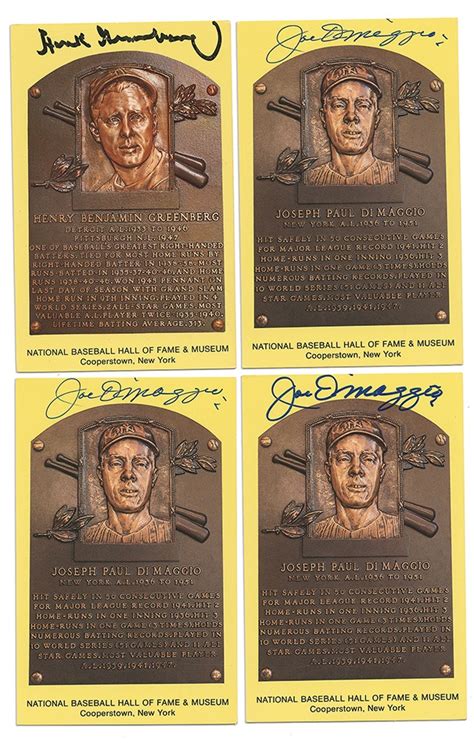 Signed Yellow Hof Plaque Collection 90