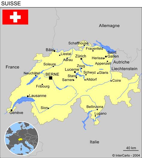 Carte Géographique Et Touristique De La Suisse Berne Géographie De La