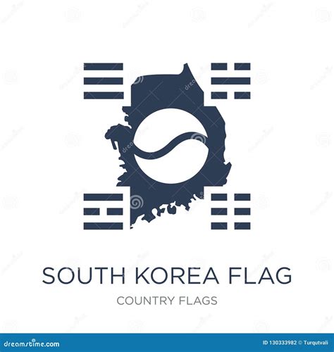 Icono De La Bandera De La Corea Del Sur Ilustración Del Vector