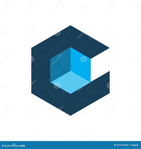 Dise O De Logotipo De Letras Del Cubo De Color Azul Hex Gono C Ilustraci N Del Vector