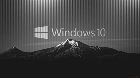 Скачать обои компьютеры Windows 10 горы фон логотип из раздела
