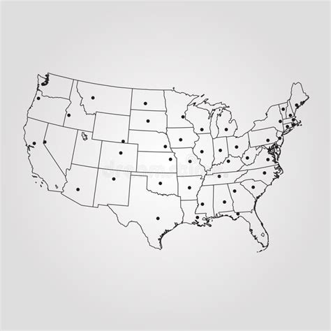 Map Of United States Of America Vector Illustration World Map Stock