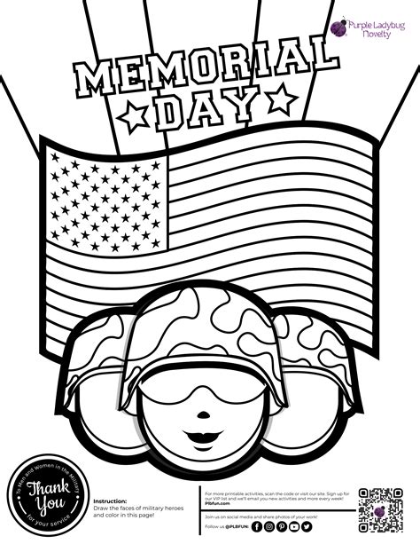 Memorial Day Coloring Worksheet Printable