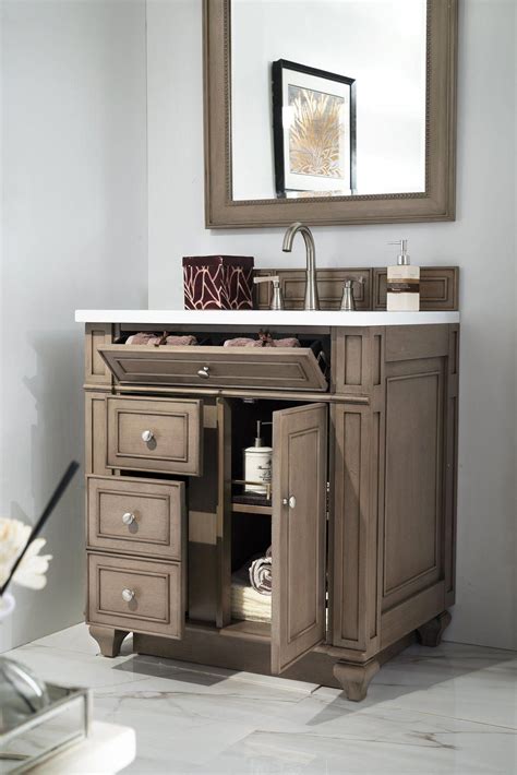 It will add another style to such kind of bathroom in a very admirable way. Bristol 30" Single Vanity, White Washed Walnut #bathroomvanities | Single bathroom vanity ...