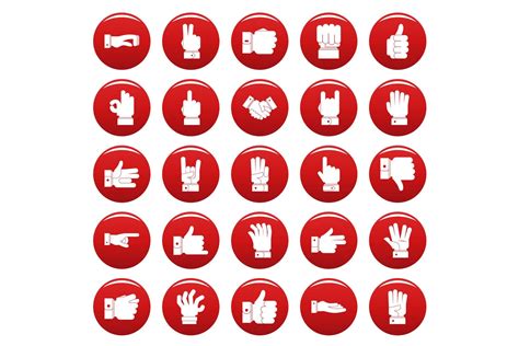 Gesture Icons Set Vetor Red Graphic By Anatolir56 · Creative Fabrica
