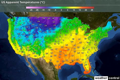 Us National Heat Index Map Celsius