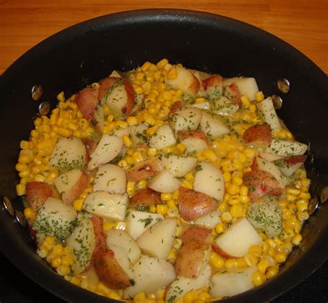 Easy Vegetable Side Dish Sweet Corn And Potato TasteForCooking