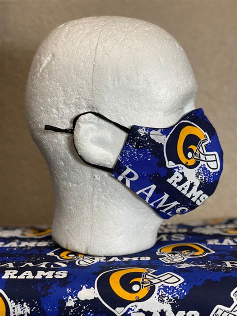 Los Angeles Rams Face Mask With Nose Wire Elastic With Etsy