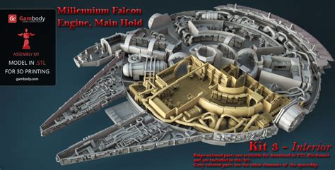 Millennium Falcon Interior For 3d Print Kit 3 By Gambody On Deviantart