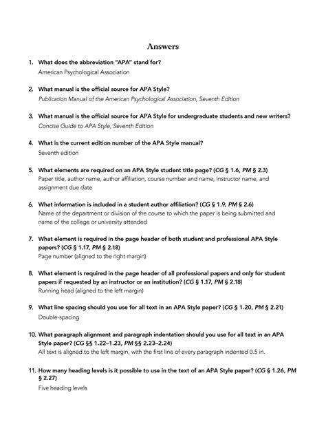 Apa Style 7th Edition Test Your Apa Style Knowledge Quiz Answers