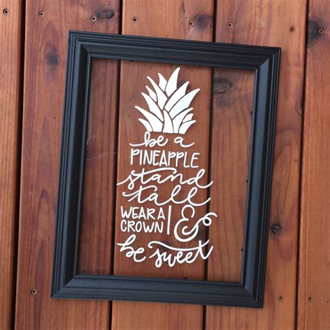 Want to make picture quotes, but not sure where to begin? Be A Pineapple Quote, Picture Frame, Wall Decor, Hand-Lettered, 16x11 by fiveoclockdesigns on ...